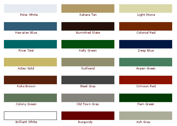 Metal Outlet - Color Chart
