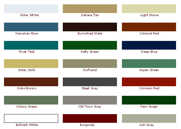 Central States Steel Color Chart